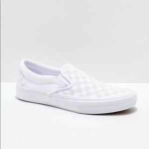 NIB White Checkerboard Slip On Vans